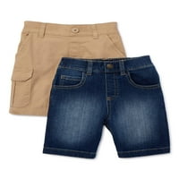 Djeca iz Ganimals Cargo & Jean Shorts, 2-pack, veličina 4-10