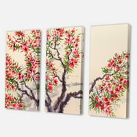 DesignArt 'cvjetanje stabla s crvenim cvjetovima I' tradicionalno platno zidna umjetnička ispis