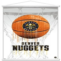 Denver Nuggets - plakat za košarku s kapljicama s magnetskim okvirom, 22.375 34