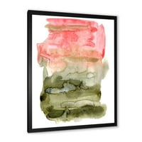 DesignArt 'Crvena ružičasta i zelena apstraktna oblaka' Moderni uokvireni umjetnički tisak