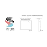 Stupell Industries Sažetak goveda Rogovi Kolarna silueta blokirana oblika slikanja galerija omotana platna za tisak