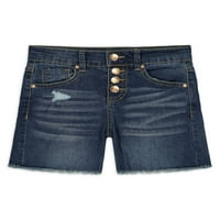 Jessica Simpson Girls Snap Fly Fray HEM traper jean kratke hlače, veličine 7-16