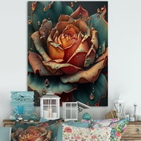 Designart Modern Blooming Rose II platno zidna umjetnost