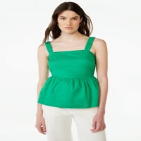 Ženska majica bez rukava labavog kroja s četvrtastim izrezom s elastičnim naramenicama, u veličinama