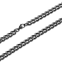 Obalni nakit Crni obloženi ogrlica od nehrđajućeg čelika - 24