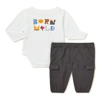 Ganimals Baby Boy Dugi rukavi Mi & Match Outfit Paket Kid poklon kutija, 10 komada, veličina 0 3m-24m