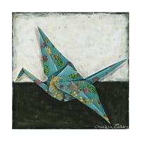 Prepoznatljiva likovna umjetnost origami dizalica na platnu Hariklije Zarris