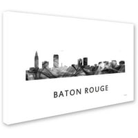 Zaštitni znak likovne umjetnosti 'Baton Rouge Louisiana Skyline WB-BW' Canvas Art by Marlene Watson
