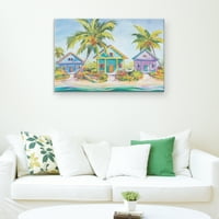Umjetnička galerija remek -djela Otočna kuća na plaži Kathleen Denis Canvas Art Print 24 36
