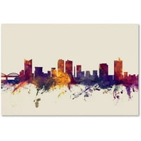 Zaštitni znak likovne umjetnosti Fort Worth Texas Skyline Canvas Art od Michaela Tompsetta
