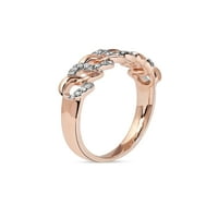 Ženski prsten s kubanskom vezom od 1 10-karatnog dijamanta od 10-karatnog ružičastog zlata
