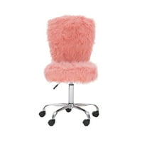 LINON WILAFORD stolica zadatka s podesivom visinom i okretnim, lb. kapacitetom, živopisnim ružičastim krznom