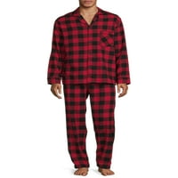 Hanes muški i veliki muški pamučni flanel set pidžama, dvodijelni s velikim i visokim dimenzijama
