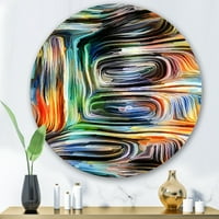 DesignArt 'Spiralni fuzija u boji' Moderni krug metal zida - disk od 36