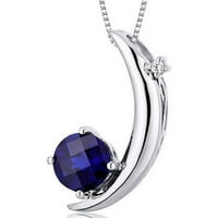 CT krug stvorio plavu ogrlicu od safira u Sterling Silver, 18