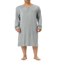 Jedinstvene ponude muške noćne košulje kontrastna boja Henley spavaća odjeća spavaća odjeća