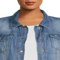 New York Women's Plus veličine reverzibilna traper jakna