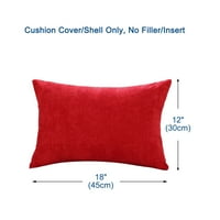 Jedinstvene ponude Corduroy Dekorativni jastuk za bacanje pokriva crveno 12 18