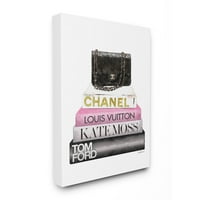 Stupell Industries modna dizajnerska torbica knjižara ružičasta crna akvarel platna zidna umjetnost Amanda Greenwood