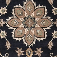 Umjetnički tkalci Ferdinand crno smeđa tradicionalna 8 '10' ovalna površina prostirka