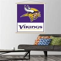 Minnesota Vikings - Poster zida logotipa s magnetskim okvirom, 22.375 34
