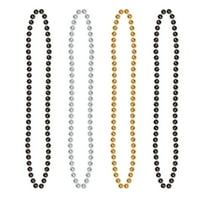 BEISTLE Novogodišnja crna, zlatna i srebrna plastična perlica za zabavu, 4 pkg