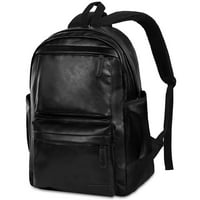 Kožni ruksak putovanja dnevno paket Laptop Backpack School Tog za muškarce, crno