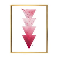 DesignArt 'Sažetak apstraktne geometrijske umjetnosti kompozicija Crveni trokut' Moderno uokvireno platno zidne