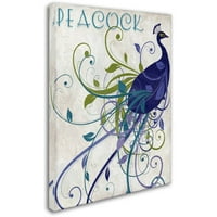 Zaštitni znak likovna umjetnost Peacock Nouveau I Canvas Art by Color Bakery