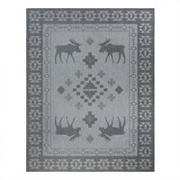 Vanjski tepih od 5' 7' u sivoj boji sa životinjskim printom