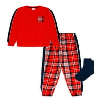 Pidžama Set od velur košulje Dugih rukava, hlača i čarapa za dječake, po komadu, veličine 4 i haskija