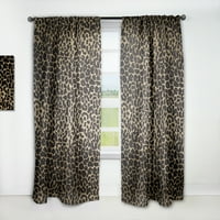 DesignArt 'Leopard Fur Safari uzorak III' Moderna zavjesa u sredini stoljeća