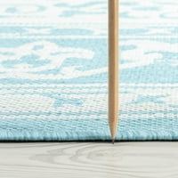 Orijentalni tepih s cvjetnim akvamarinskim uzorkom, put krem boje za unutarnju i vanjsku upotrebu, lako se čisti
