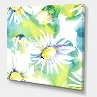 DesignArt 'Aquarelle Utip Daisy Flowers II' Tradicionalno platno zidna umjetnička tiska