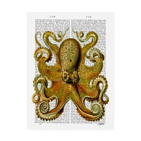 Zaštitni znak likovna umjetnost 'vintage žuta hobotnica, front' platno umjetnost fab funky