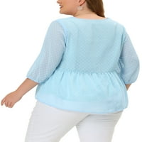 Jedinstveni prijedlozi ženski šifonski vrhovi Plus size, bluze s točkicama u Europi