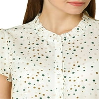 Jedinstvene ponude ženske točkice ispis ruffle majice s kratkim rukavima