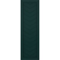 Ekena Millwork 15 W 58 H TRUE FIT PVC jednostruka ploča Chevron Moderni stil Fiksni nosači, toplinski zeleni