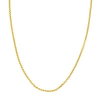 Ženska ogrlica od žutog zlata od 14 karata sa šupljim okruglim bo lancem duljine 30 inča s mjeračem i bravom od