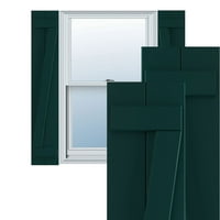 Ekena Millwork 3 4 W 43 H TRUE FIT PVC Dvije ploče pridružene ploče-n-batten kapke W z-bar, toplinska zelena