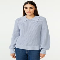 Besplatni montažni ženski polo džemper s dugim Raglan rukavima