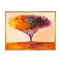 Impresionistički krajolik šareno apstraktno stablo uokvireno slikarstvo platno umjetnički tisak