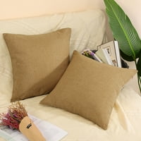 2-PCS FAU LIJENE Čvrsto ukrasni jastučni jastuk pokriva blijedo smeđe 18 x18