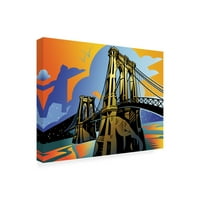 Zaštitni znak likovne umjetnosti 'Brooklyn Bridge NYC' platno umjetnost Davida Chestnutt