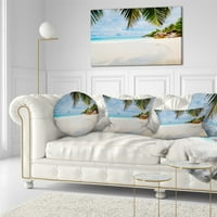 Ljetna plaža DesignArt s palminim lišćem - Moderni jastuk za bacanje mora - 12x20