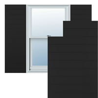 Ekena Millwork 15 W 65 H TRUE FIT PVC Horizontalni sloj Moderni stil Fiksni nosač, crne