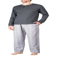 Muška pidžama set flanel pidžama za muškarce pj set s pidžama od pidžama i majica s majicama s dugim rukavima s