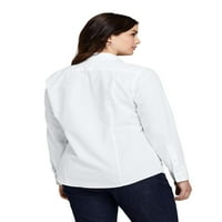 Ženska košulja veličine plus s dugim rukavima bez željeza