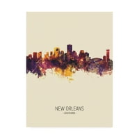 Zaštitni znak likovna umjetnost 'New Orleans Louisiana Skyline Portret III' Platno umjetnost Michaela Tompsetta