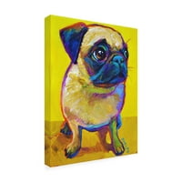 Robert Phelps Art 'Pug on Yellow' Canvas Art